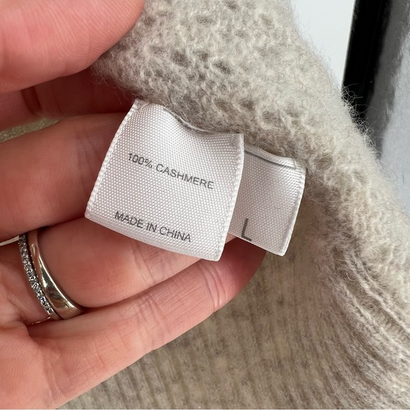 KOKUN Cashmere Crewneck Boxy Open Knit Side Sweater - Picture 6 of 11